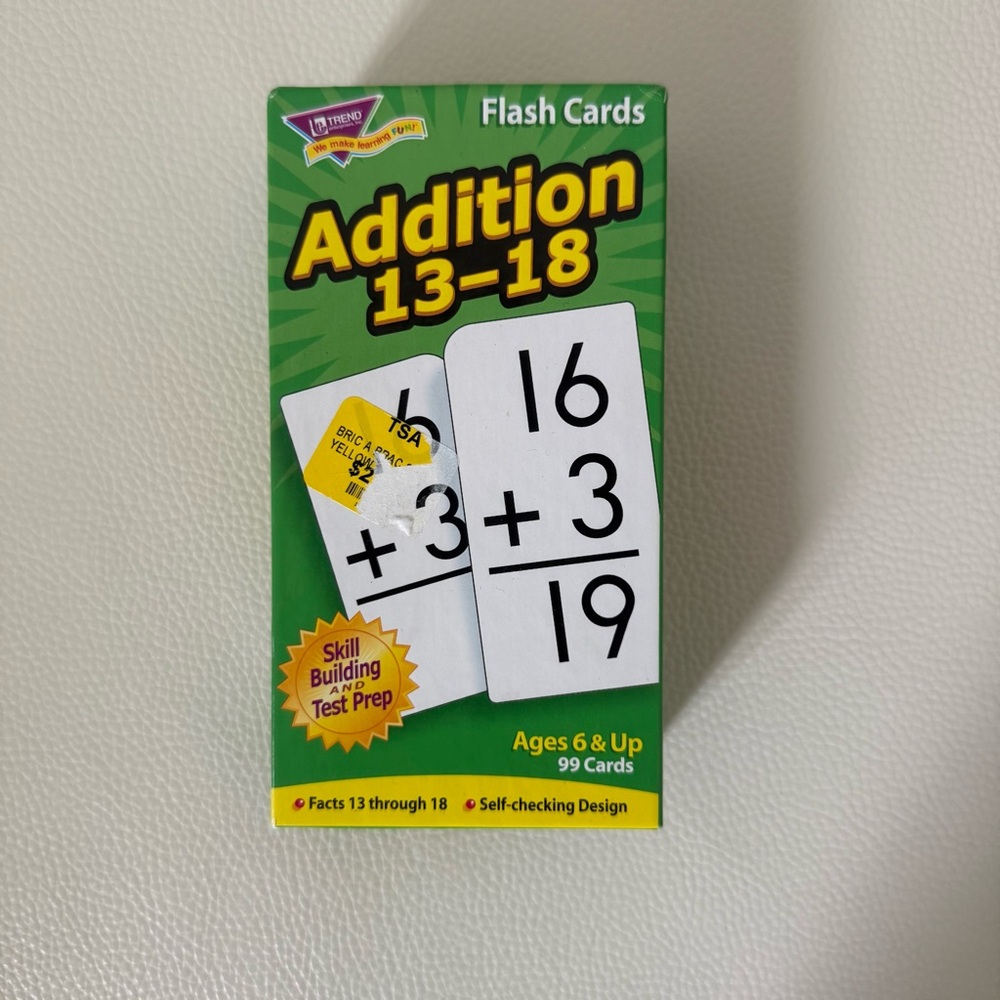 Addition Flash Cards 13-18